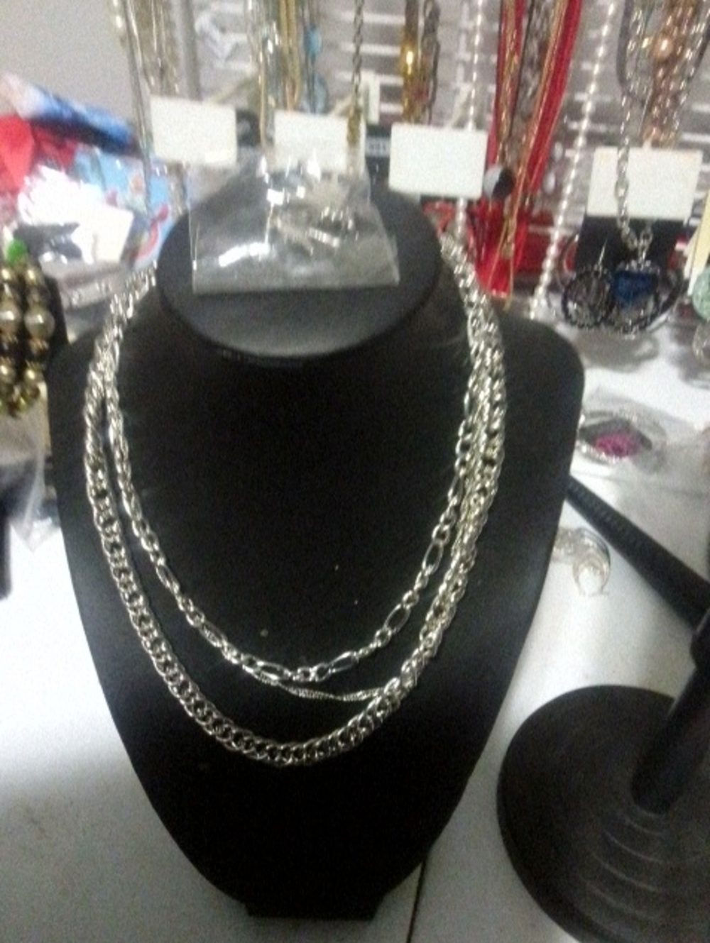 Silver Multi-Chain Layered Necklace - Elegant Women's Jewelry